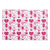 Valentinstag-Elementmuster Kissenbezug (Rückseite-Links)