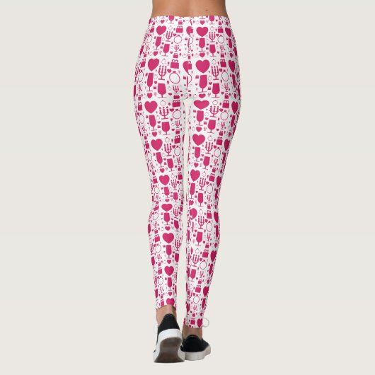 Valentinstag-Elementmuster Leggings (Rückseite)