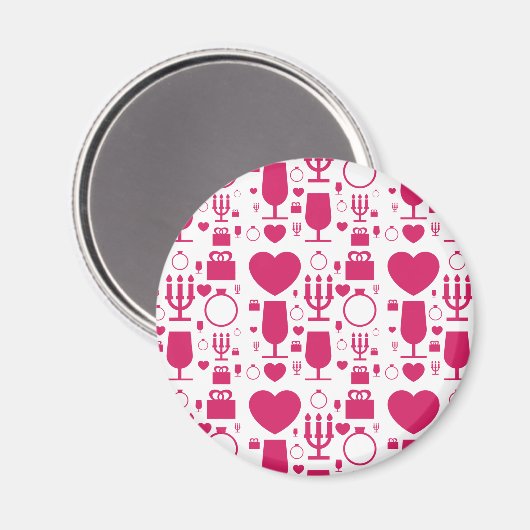Valentinstag-Elementmuster Magnet (Vorderseite/Rückseite)