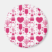 Valentinstag-Elementmuster Magnet (Vorne)