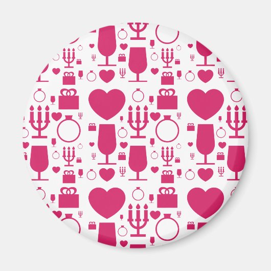 Valentinstag-Elementmuster Magnet (Vorne)