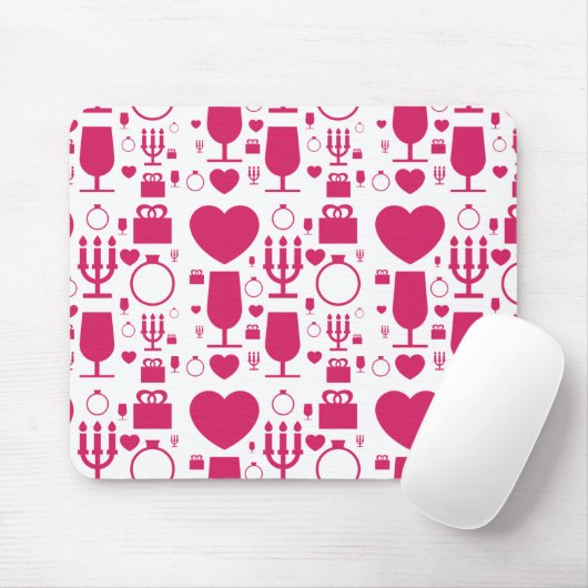 Valentinstag-Elementmuster Mousepad (Mit Mouse)