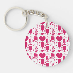 Valentinstag-Elementmuster Schlüsselanhänger