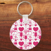 Valentinstag-Elementmuster Schlüsselanhänger (Vorderseite)