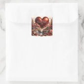 Valentinstag Enevelope Siegel Quadratischer Aufkleber (Tasche)