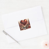 Valentinstag Enevelope Siegel Quadratischer Aufkleber (Umschlag)