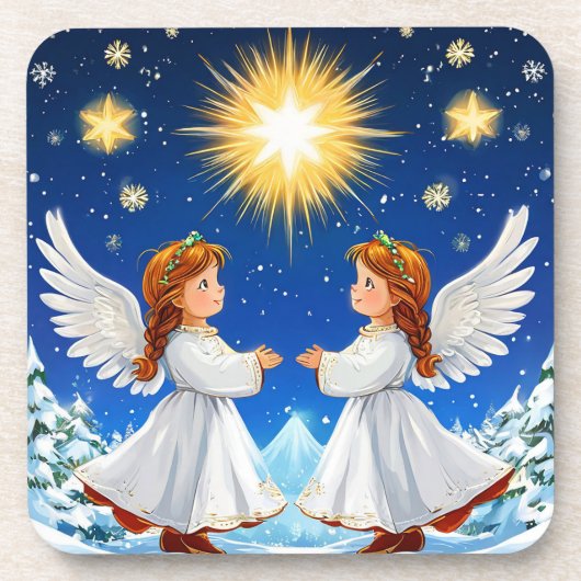 Valentinstag Engel Getränkeuntersetzer (Vorderseite)