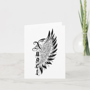 Valentinstag Engel mit Wings Tattoo Style Symbole Karte