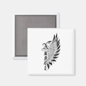 Valentinstag Engel mit Wings Tattoo Style Symbole Magnet (Vorderseite/Rückseite)
