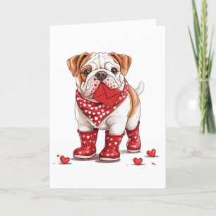 Valentinstag English Bulldog Feiertagskarte