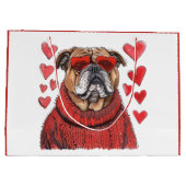 Valentinstag English Bulldog Große Geschenktüte (Rückseite)