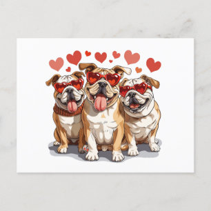 Valentinstag English Bulldog Postkarte
