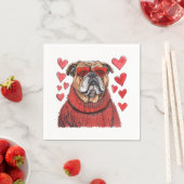 Valentinstag English Bulldog Serviette (Beispiel)