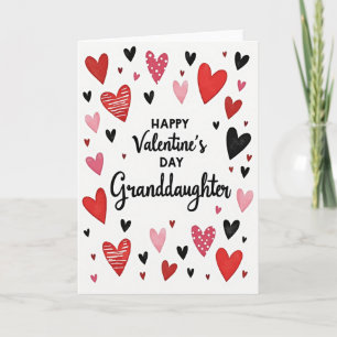 Valentinstag-Enkelin-Herzen-Karte Karte