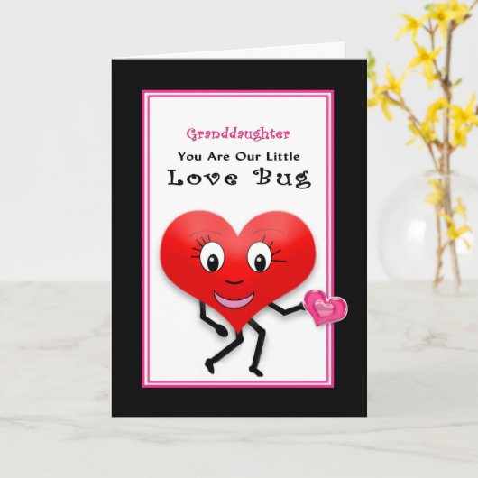 Valentinstag, Enkelin, unser Liebe-Bug Karte (Gelbe Blume)