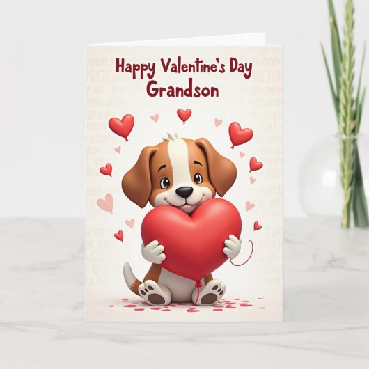 Valentinstag-Enkelkarte mit Hunde-Liebe Karte (Vorderseite)
