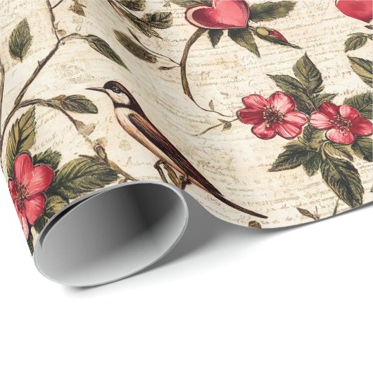 Valentinstag Entdeckungsreise Vintages Herz Geschenkpapier (Rolleneckpunkt)