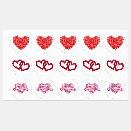 Valentinstag Etiketten (Blatt)