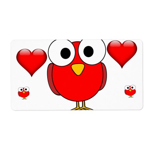 Valentinstag-Etiketten Eule (Vorne)