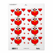 Valentinstag-Etiketten Eule (Vorne)