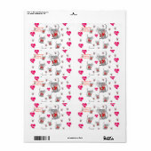 Valentinstag Etiketten Mäuse (Vorne)