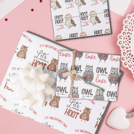 Valentinstag Eulen Niedlich Geschenkpapier Set