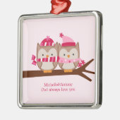 Valentinstag-Eulen Ornament Aus Metall (Links)