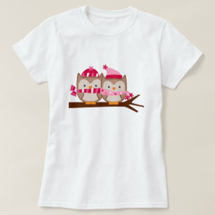 Valentinstag-Eulen T-Shirt