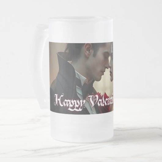 Valentinstag ewiger Leidenschaft Mattglas Bierglas (Vorderseite Links)