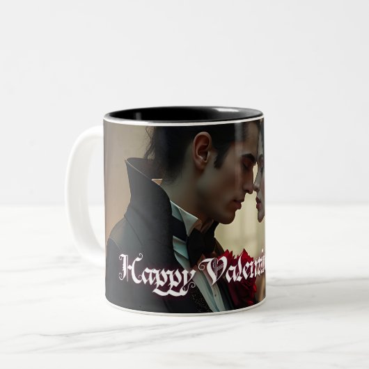 Valentinstag ewiger Leidenschaft Zweifarbige Tasse (Vorderseite Links)