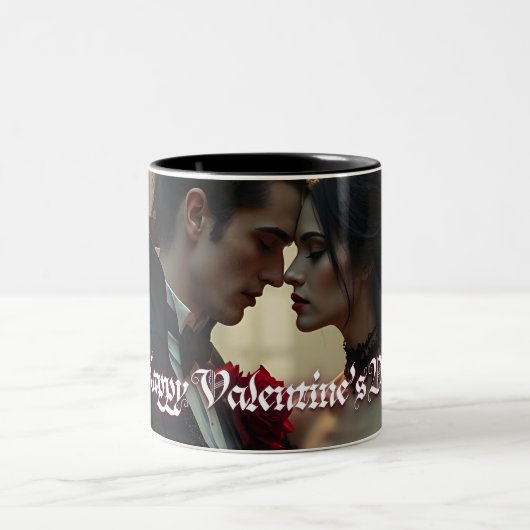 Valentinstag ewiger Leidenschaft Zweifarbige Tasse (Mittel)