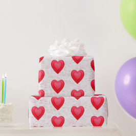 Valentinstag Extravagantes Rotes Herz Geschenkpapier