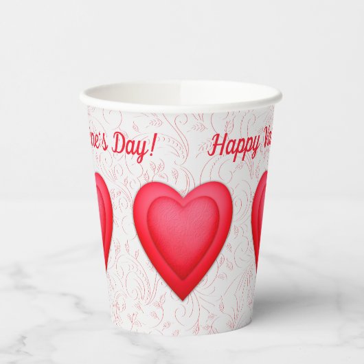 Valentinstag Extravagantes Rotes Herz Pappbecher (Links)