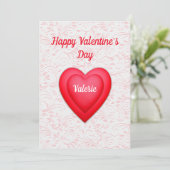 Valentinstag Extravagantes Rotes Herz Personalisie Feiertagskarte (Stehend Vorderseite)