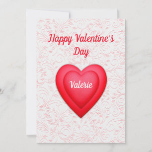 Valentinstag Extravagantes Rotes Herz Personalisie Feiertagskarte