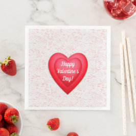 Valentinstag Extravagantes Rotes Herz Serviette