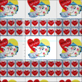 Valentinstag Fabric Stoff (Kachel)