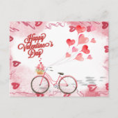 Valentinstag Fahrradtour der Liebe Feiertagspostkarte (Vorderseite)