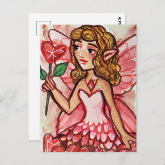 Valentinstag Fairy Postkarte (Vorne/Hinten)