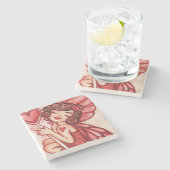 Valentinstag Fairy Steinuntersetzer (Seitenansicht)