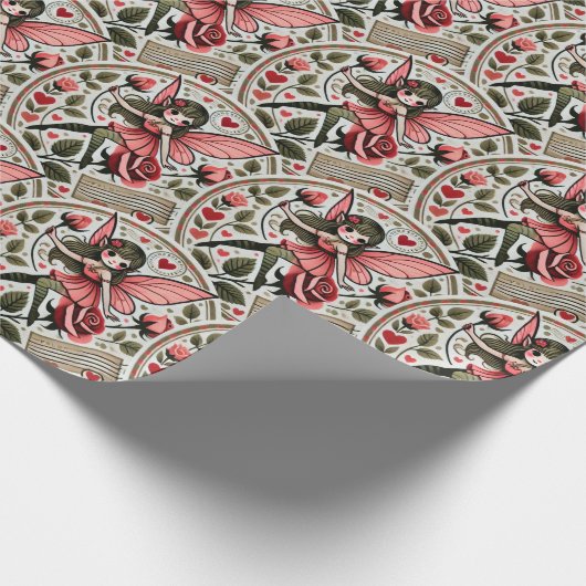 Valentinstag Fairy Valentine Geschenkpapier (Ecke)