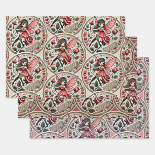 Valentinstag Fairy Valentine Geschenkpapier Set