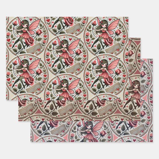 Valentinstag Fairy Valentine Geschenkpapier Set (Set)