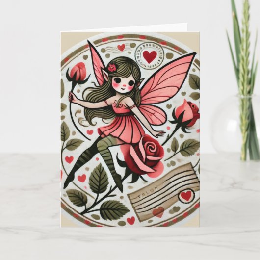 Valentinstag Fairy Valentine Karte (Vorderseite)