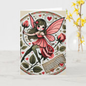 Valentinstag Fairy Valentine Karte (Gelbe Blume)