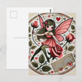 Valentinstag Fairy Valentine Postkarte (Vorne/Hinten)