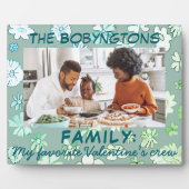 Valentinstag Familie Foto Zitat Blumengrün Fotoplatte (Vorderseite)