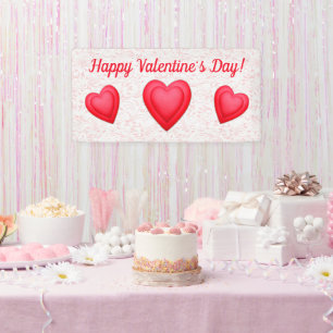 Valentinstag Fancy Rote Herzen Banner