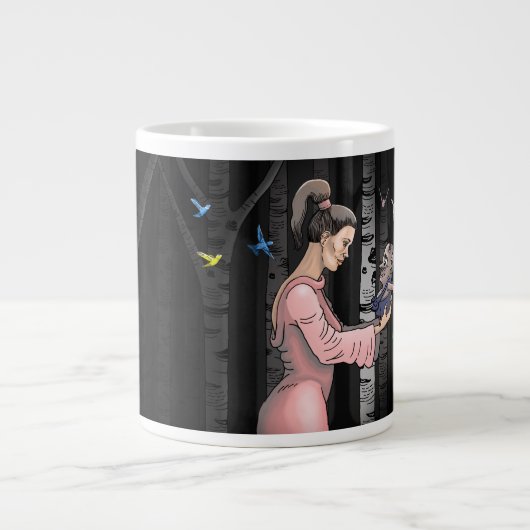 Valentinstag Fantasy Jumbo-Tasse (Vorderseite)