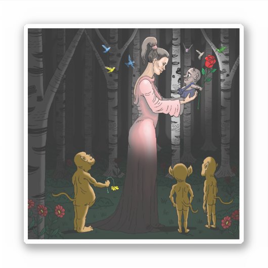 Valentinstag Fantasy-Romance Aufkleber (Vorderseite)